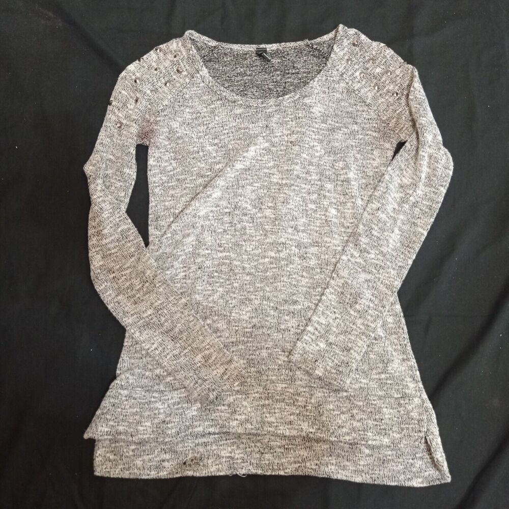 Womens Windsor Long Sleeve With Punk Nails Grey Size S/M